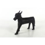 A bronze figure of a donkey