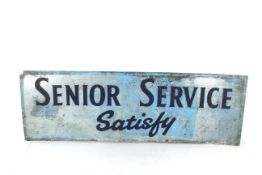 A vintage tin "Senior Service Satisfy" sign, appro