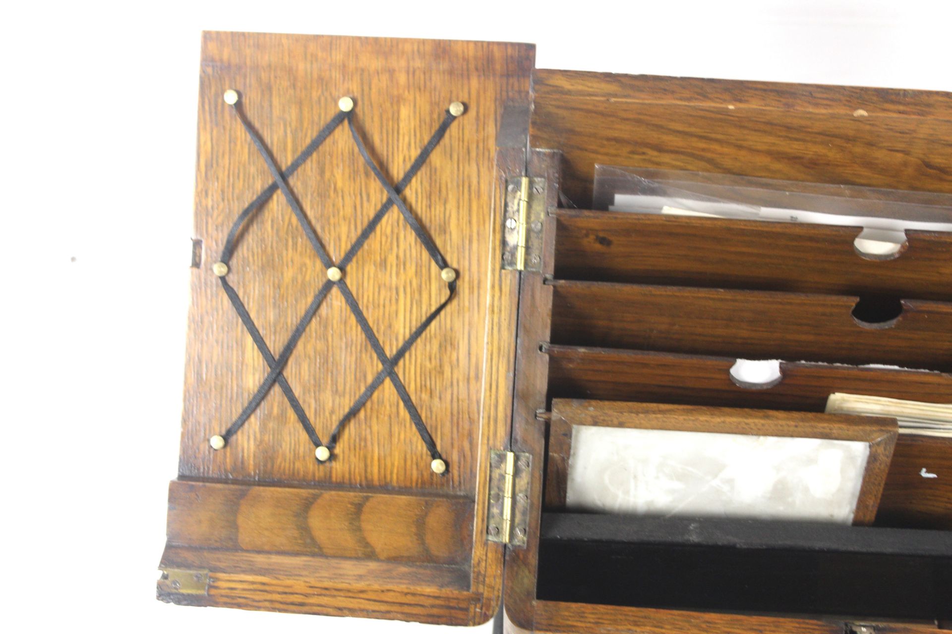 A Victorian oak stationery box - Image 2 of 5