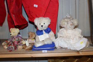 Two Barbara K Burke Teddy bears, an Anne Pop Teddy Bear and Langdale Bear