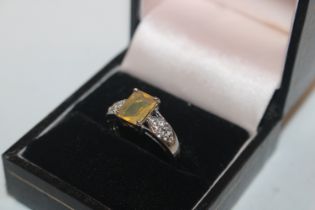 A hallmarked 9ct white gold and Ethiopian opal ring, ring size N/O, approx. 3.5gms