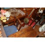 Three upholstered Edwardian dining chairs