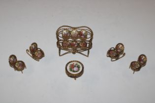 A collection of Limoges porcelain and gilt metal d