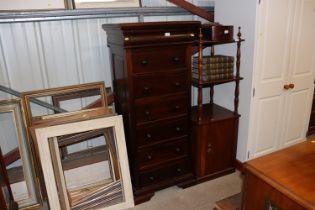 A mahogany chest fitted single drawer to frieze and six below