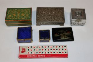 A box containing musical and other trinket boxes e