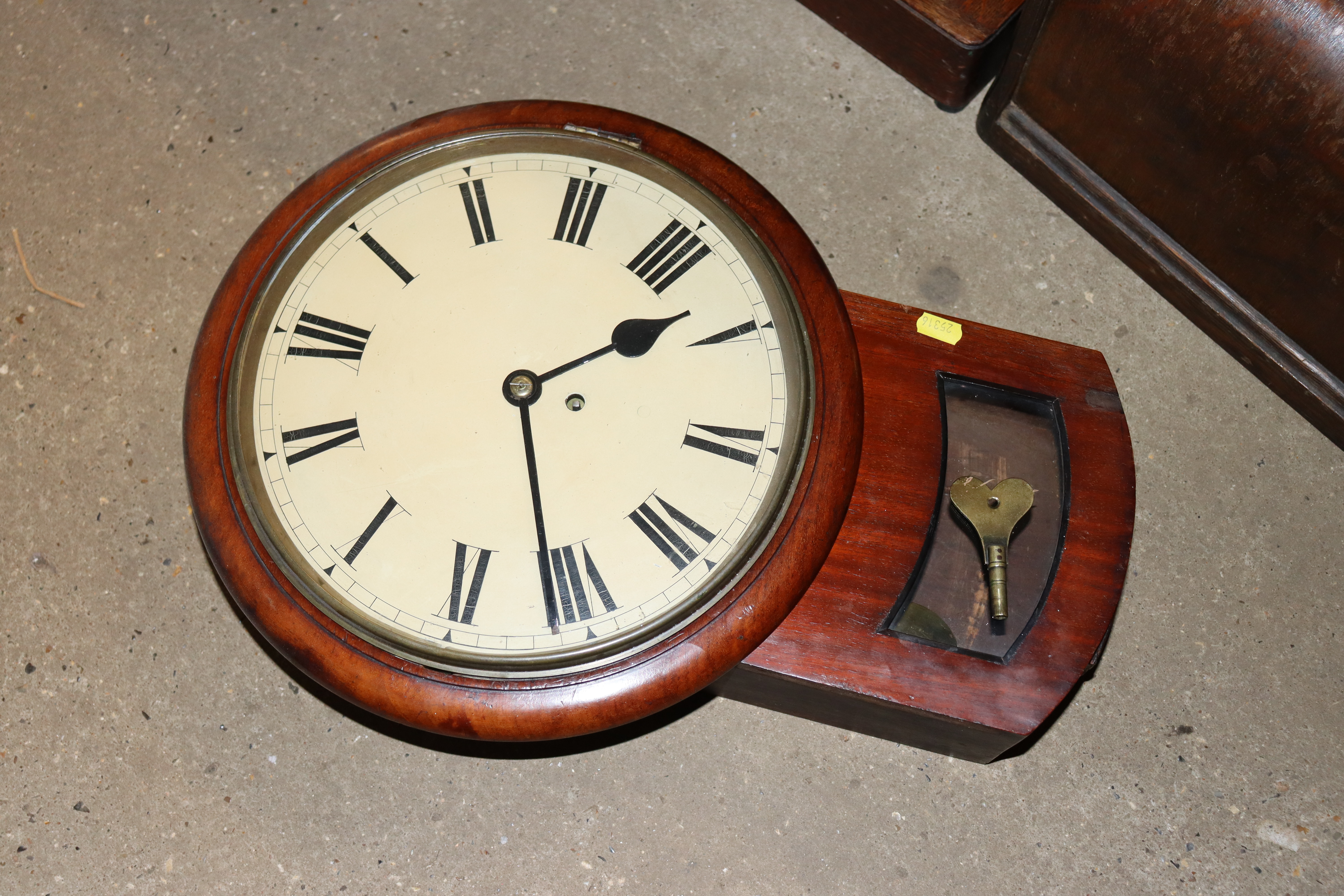 A 19th Century mahogany wall clock with Fusee move