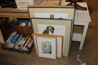 Two pencil signed framed and glazed bird prints et