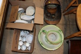 Two boxes of various sundry glass and china togeth
