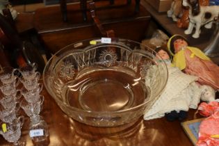 A Edwardian cut-glass punch bowl