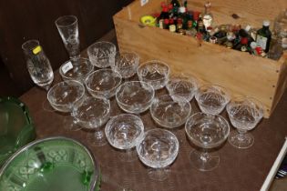 A quantity of Champagne coupes