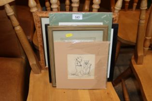 A quantity of framed humorous prints