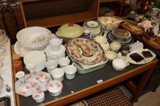 A quantity of various china to include various dinnerware; Susie Cooper teaware; dressing table set;