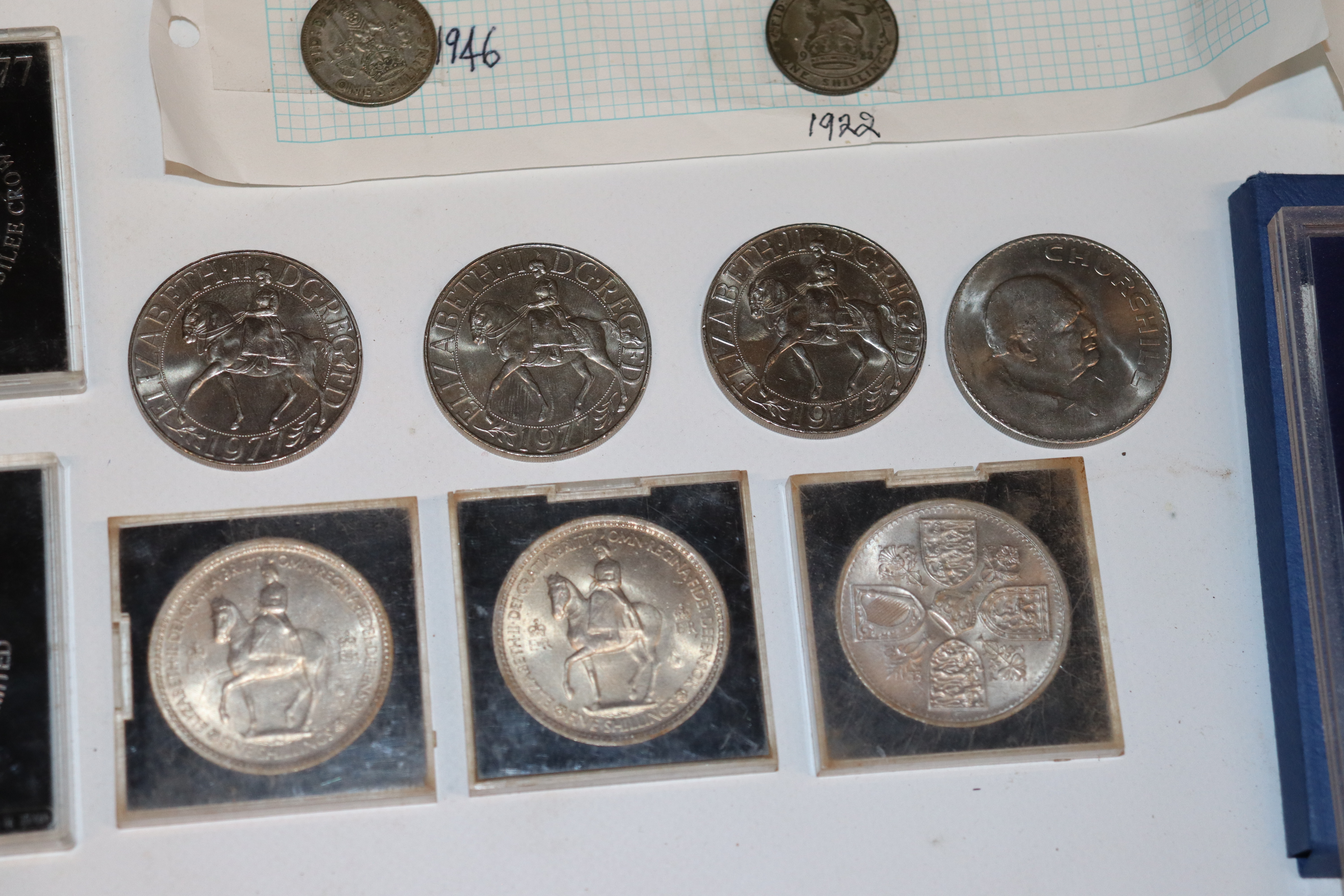 Four sheets of various coinage; Churchill and othe - Image 7 of 7