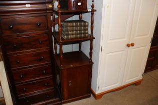 A 19th Century whatnot fitted cupboard below
