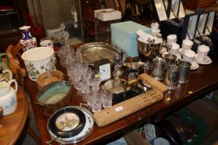 A quantity of various silver plated ware and china