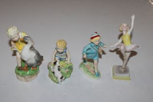 Three Royal Worcester figurines "Goosey Goosey Gan