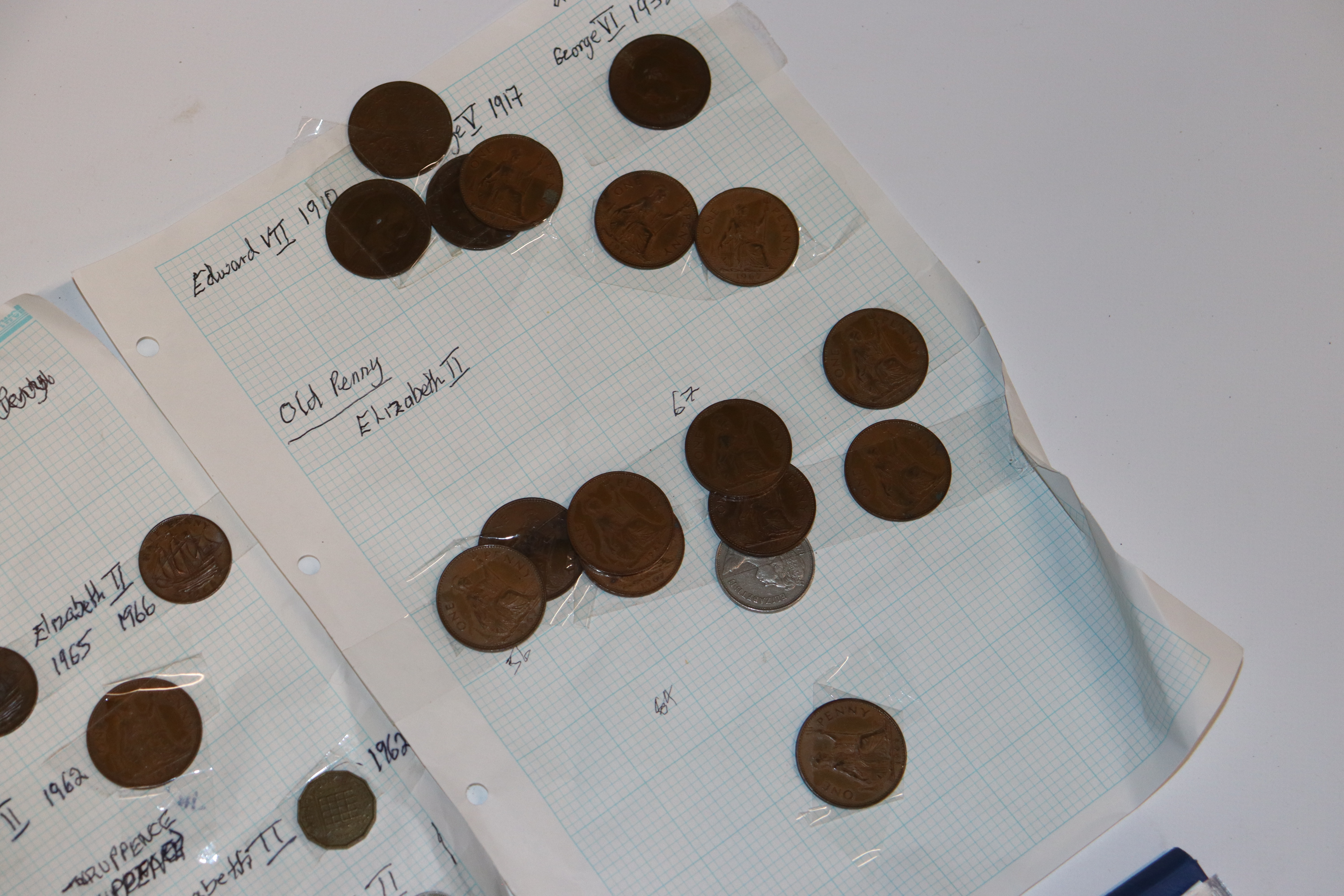 Four sheets of various coinage; Churchill and othe - Image 5 of 7