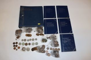 An album and box of various coinage