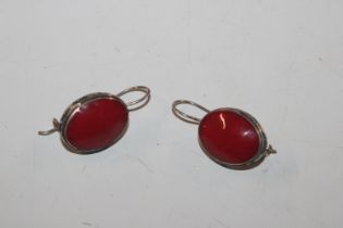 A pair of large vintage coral ear-rings, approx. 7