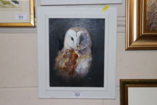 Richard Cook, acrylic depicting a barn owl
