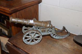 A brass cannon