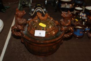 A novelty pottery tureen and cover