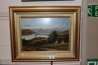 W M Pye, oil on board entitled 'Lake Windermere'