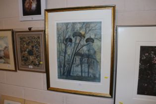 A framed and glazed Richard Bawden pencil signed limited edition print 'Novodevichy Convent' No.
