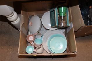 A box of Poole twin tone tea and dinnerware and a