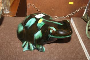 A Blue Mountain pottery style model of a frog