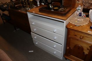 A part painted chest fitted four drawers and a pai