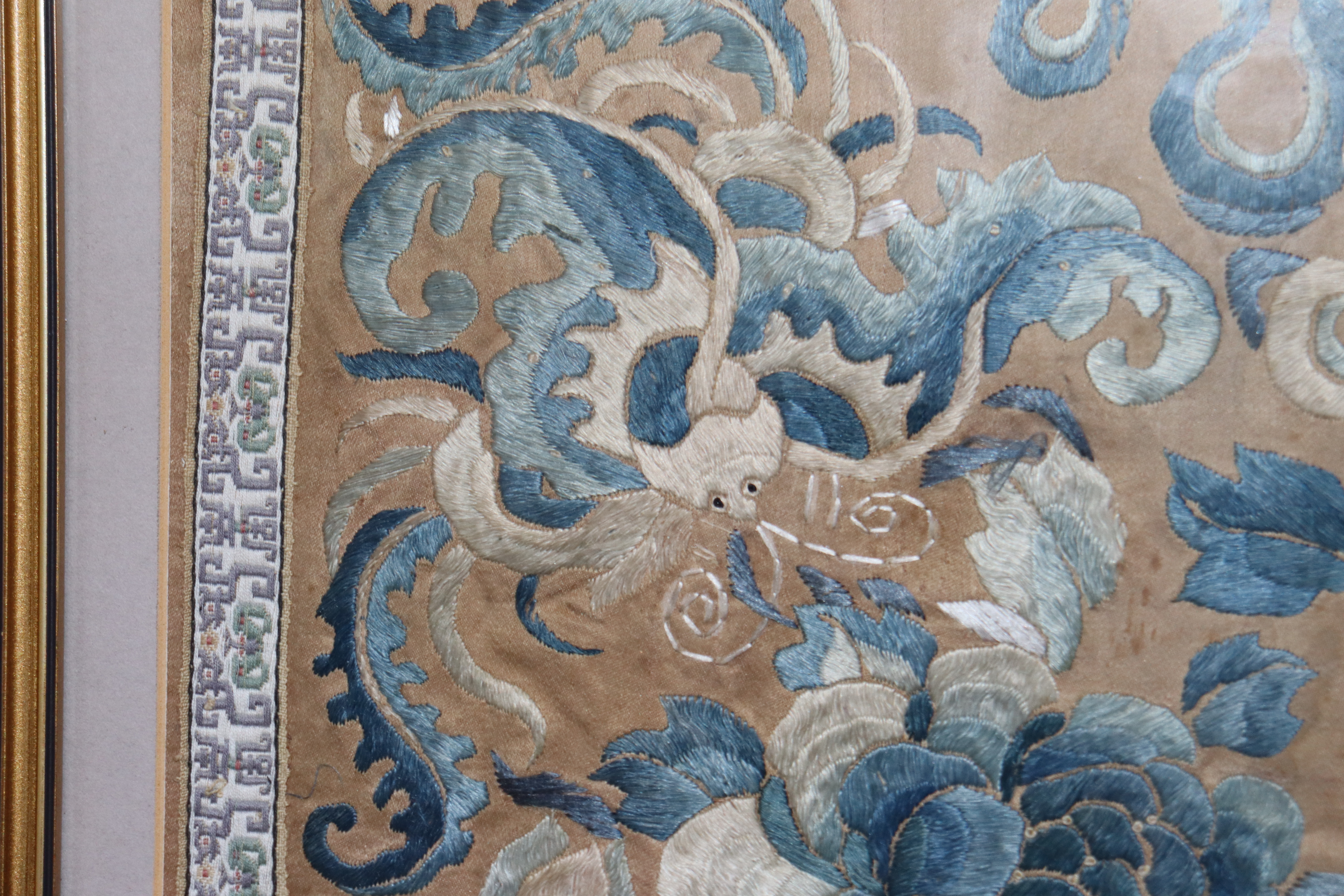 A Chinese 19th Century silk embroidery - Image 2 of 4