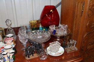 A quantity of various table glassware