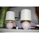 Two pairs of table lamps and shades