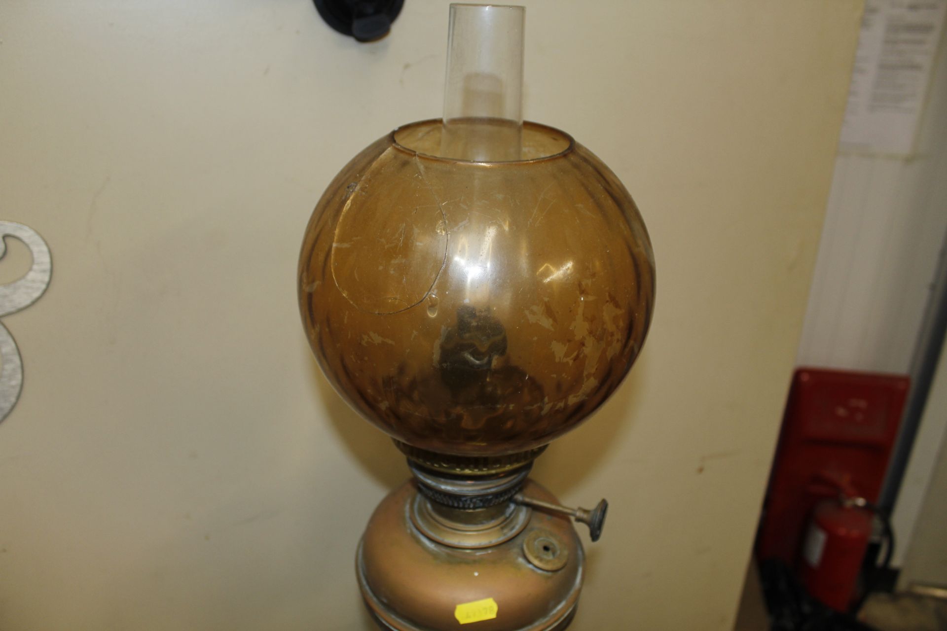 An adjustable brass oil lamp converted to electric - Image 2 of 2