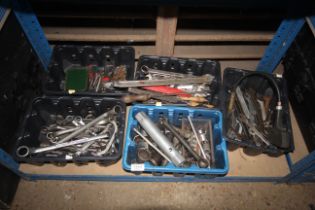 Five small tray boxes containing a variety of tool