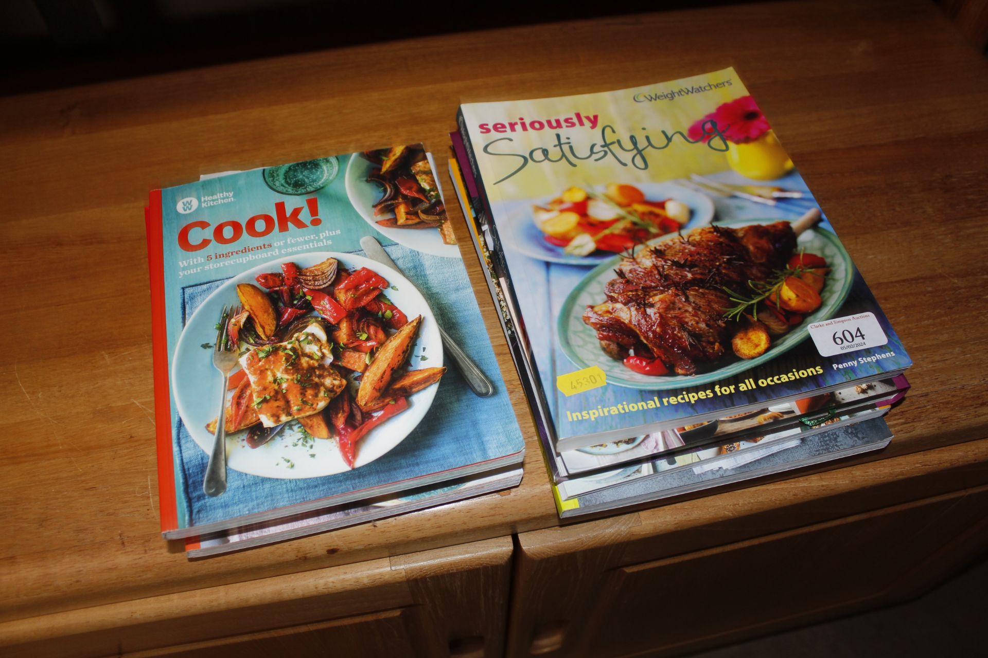 A collection of Weight Watchers cookbooks