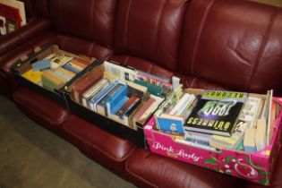 Three boxes of various books