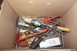 A box containing a quantity of tools to include a