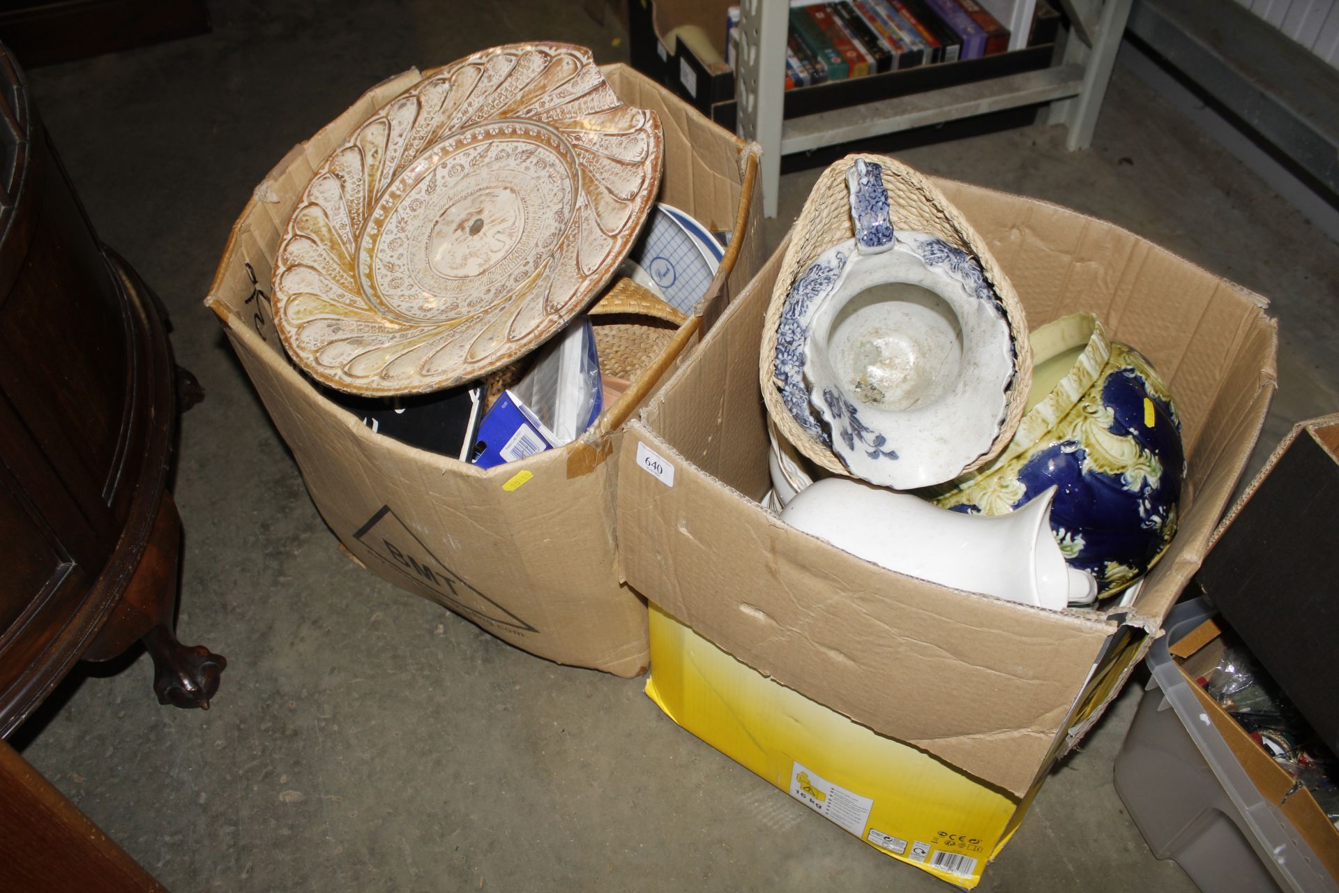 Two boxes of various sundry china etc