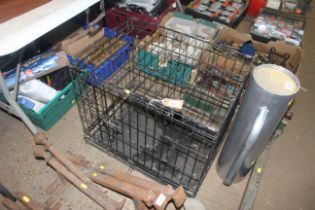 A small metal pet cage