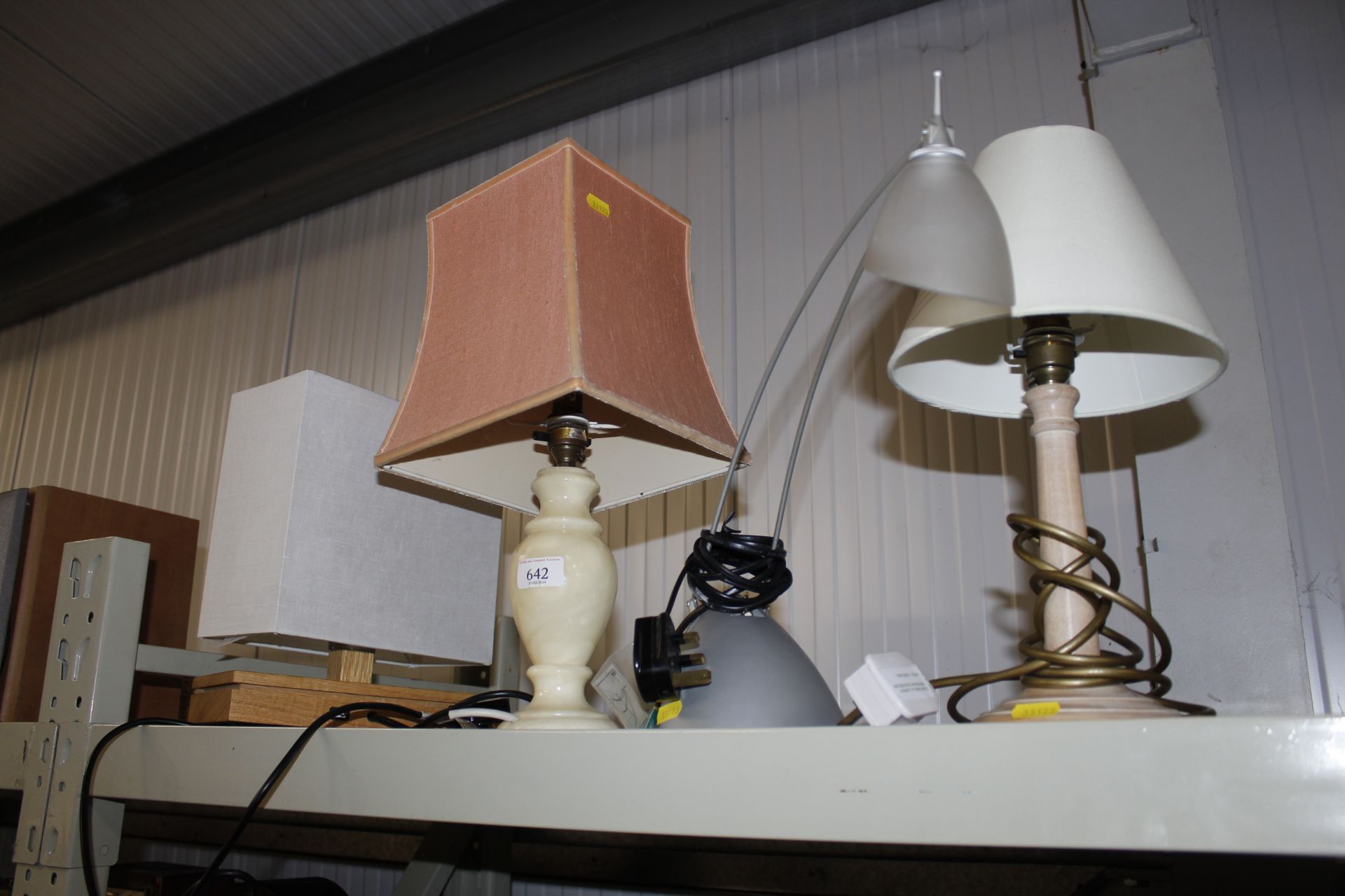 Four various table lamps