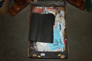 A box of sheet music and ephemera