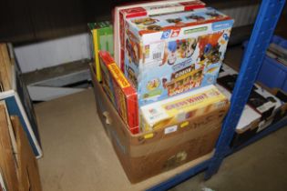 A box of board games