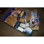 Two boxes of various sundry items to include elect