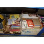 Three boxes of books to include children's annuals