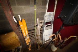 A quantity of various gardening tools to include f