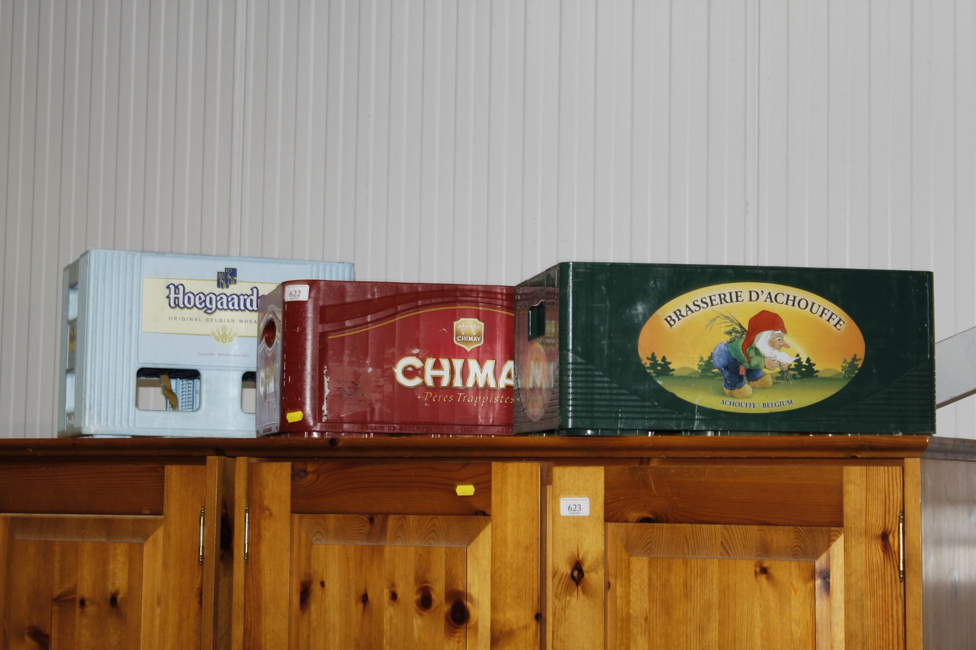 Three advertising crates