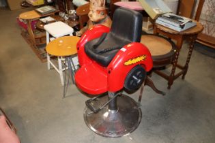 A child's barber chair