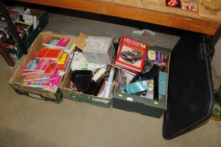 Two boxes of various sundries to include scales, t